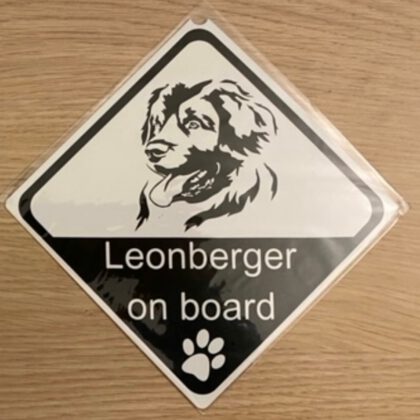 Metalen bordje "Leonberger on board"